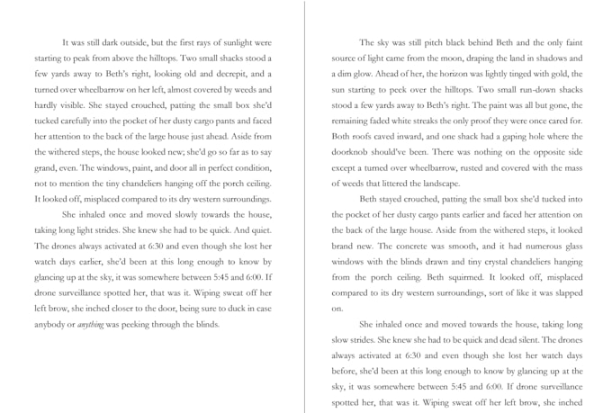 proofread and edit short fiction works